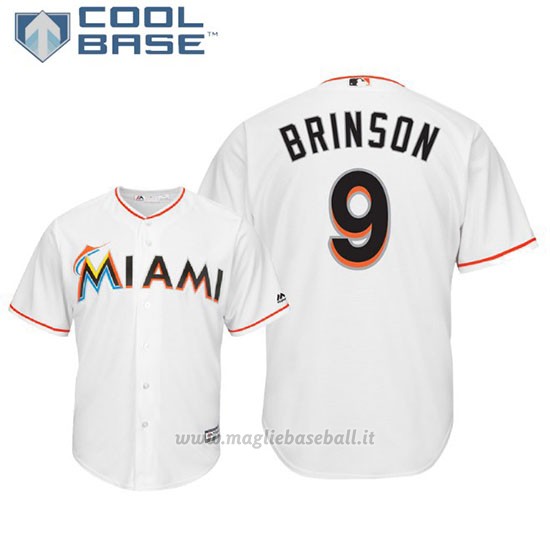 Maglia Baseball Uomo Miami Marlins Lewis Brinson Cool Base Majestic 1ªBianco